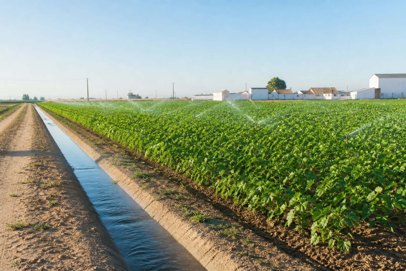 Regadío agrícola en la zona de Pinzón